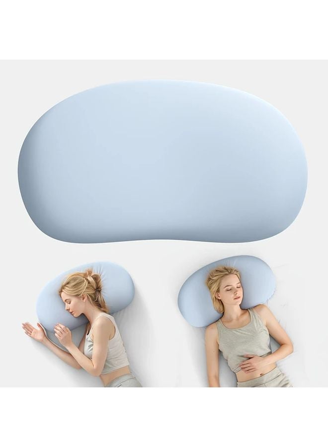 Blue Soft Cloud Pillow For Neck Support Breathable Ice Bed Pillow All Seasons - Image 1